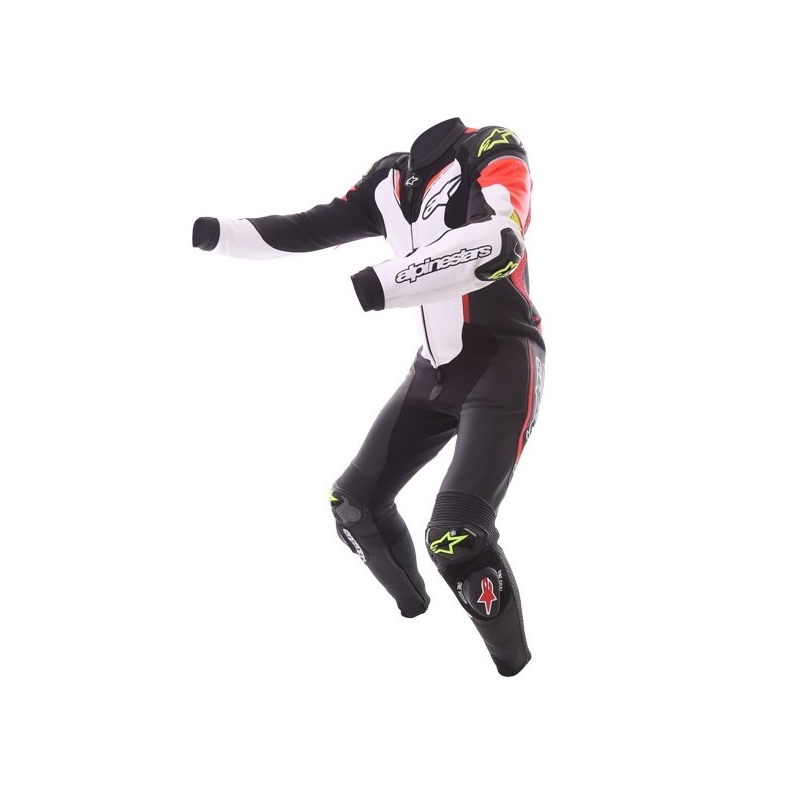 Jednodielna kombinéza Alpinestars Atem čierno-bielo-fluorescenčno červeno-žltá