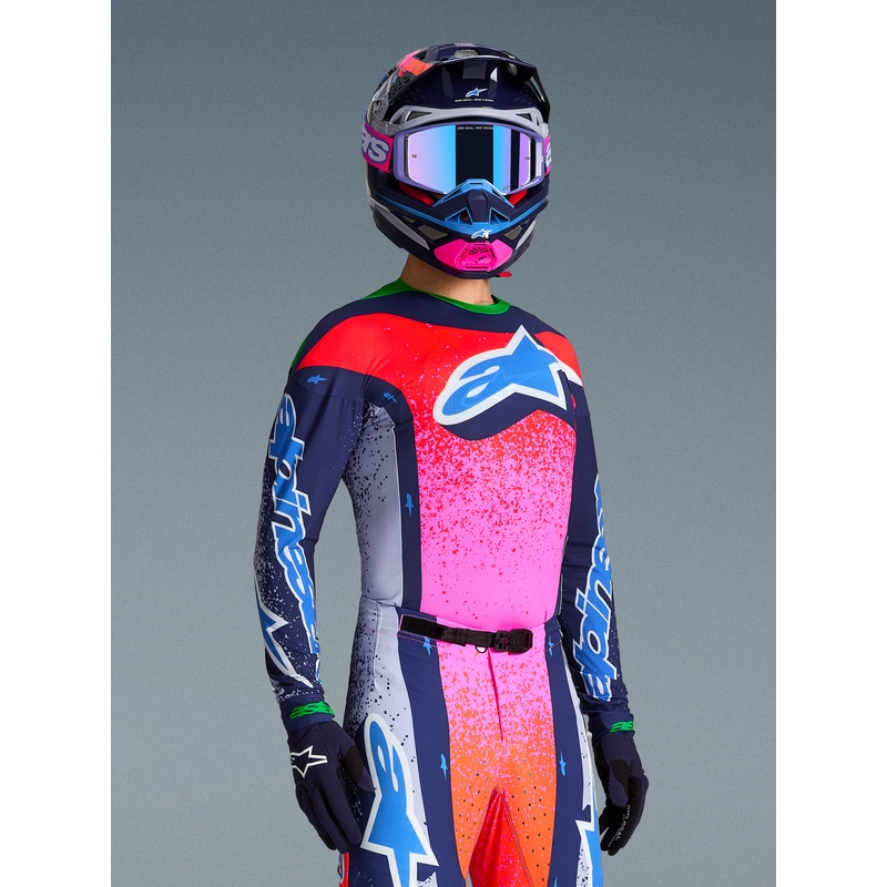 Motokrosový dres Alpinestars Supertech limitovaná edícia Records šedo-farebný