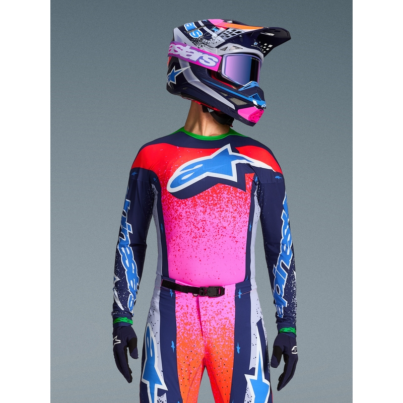 Motokrosový dres Alpinestars Supertech limitovaná edícia Records šedo-farebný