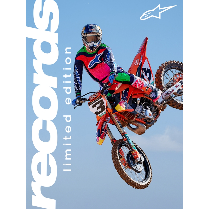 Motokrosové nohavice Alpinestars Supertech limitovaná edícia Records šedo-farebné