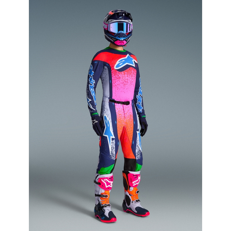 Motokrosové nohavice Alpinestars Supertech limitovaná edícia Records šedo-farebné