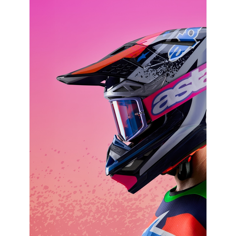 Motokrosová prilba Alpinestars Supertech S-M10 limitovaná edícia Records šedo-farebná
