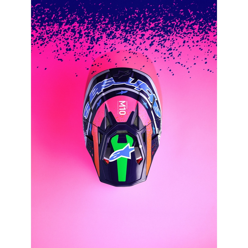 Motokrosová prilba Alpinestars Supertech S-M10 limitovaná edícia Records šedo-farebná