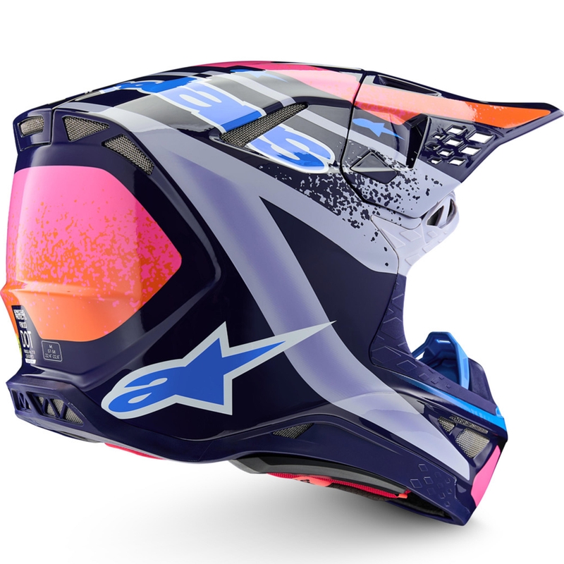 Motokrosová prilba Alpinestars Supertech S-M10 limitovaná edícia Records šedo-farebná