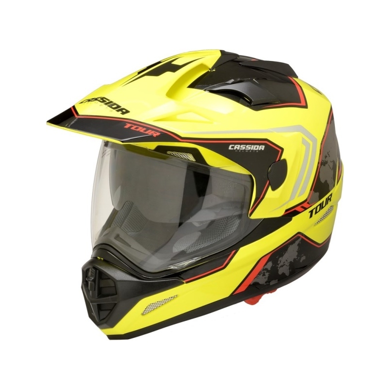 Enduro prilba Cassida Tour Globe čierno-fluorescenčno žlto-červená výpredaj