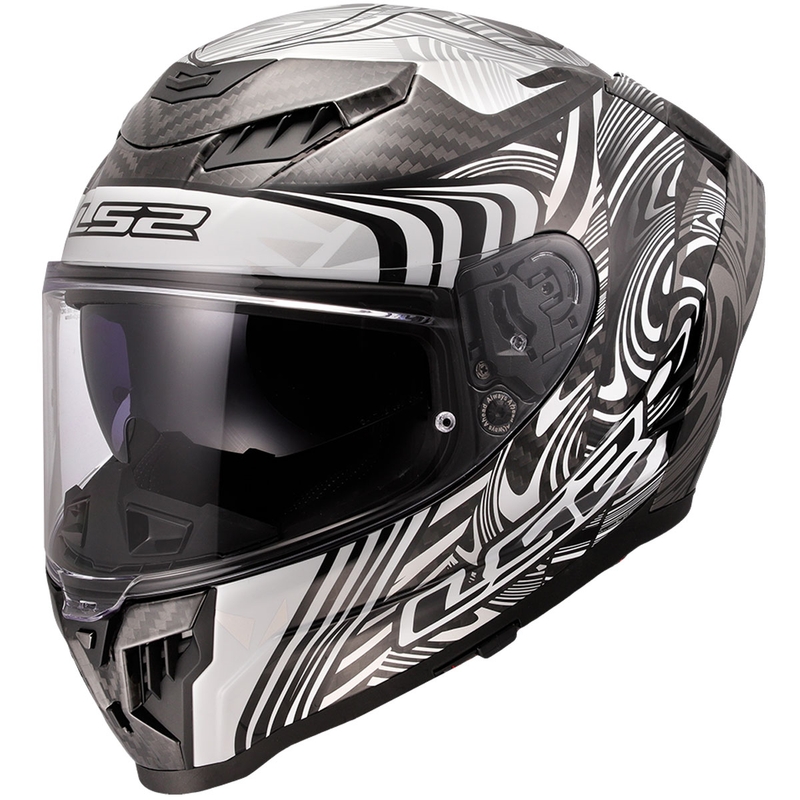 Integrálna helma na motorku LS2 FF807 Dragon Carbon Enthum lesklá strieborná