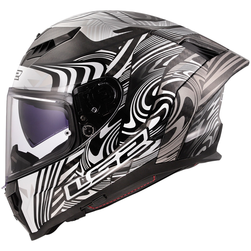 Integrálna helma na motorku LS2 FF807 Dragon Carbon Enthum lesklá strieborná