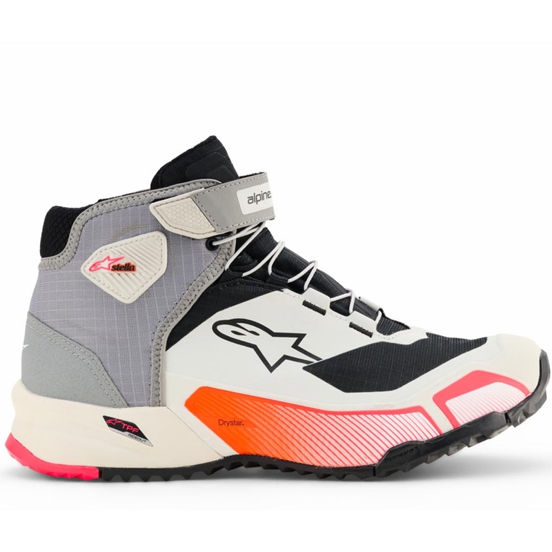 Dámske topánky na motorku Alpinestars Stella CR-X Drystar bielo-svetlo šedo-čierno-fluo ružové