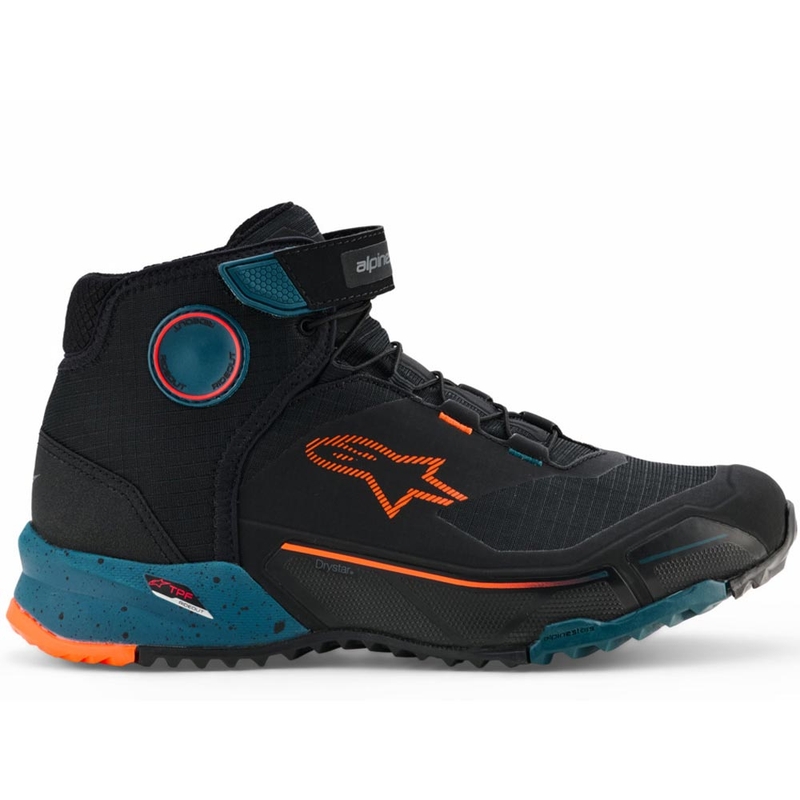 Topánky na motorku Alpinestars CR-X Drystar čierno-modro-fluo oranžové