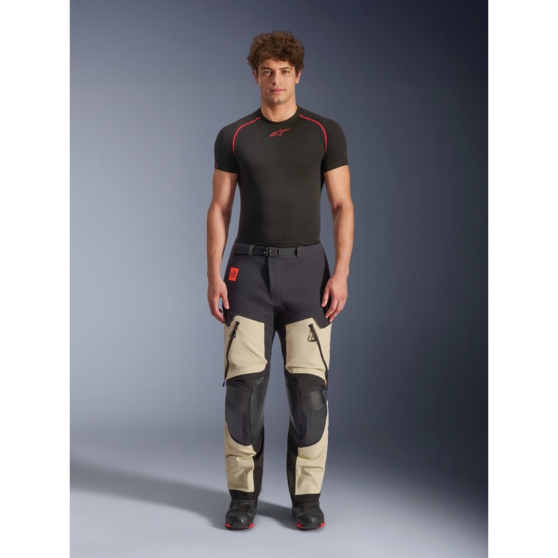 Nohavice na motorku Alpinestars Halo PRO Drystar XF krémovo-čierno-červené