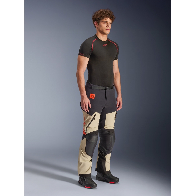 Nohavice na motorku Alpinestars Halo PRO Drystar XF krémovo-čierno-červené