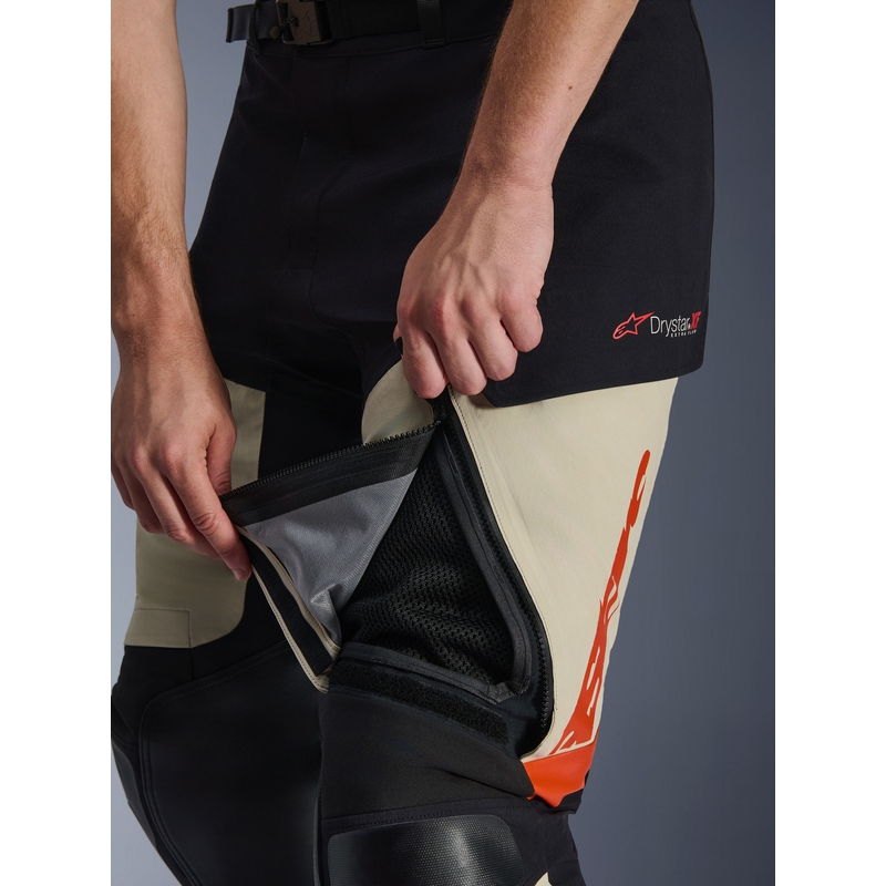 Nohavice na motorku Alpinestars Halo PRO Drystar XF krémovo-čierno-červené