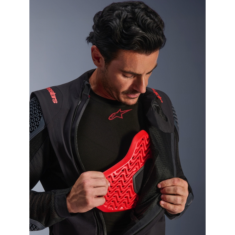 Bunda na motorku Alpinestars Halo PRO Drystar XF čierno-tmavo šedo-červená