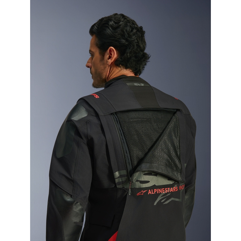 Bunda na motorku Alpinestars Halo PRO Drystar XF čierno-tmavo šedo-červená