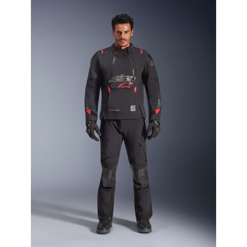 Bunda na motorku Alpinestars Halo PRO Drystar XF čierno-tmavo šedo-červená