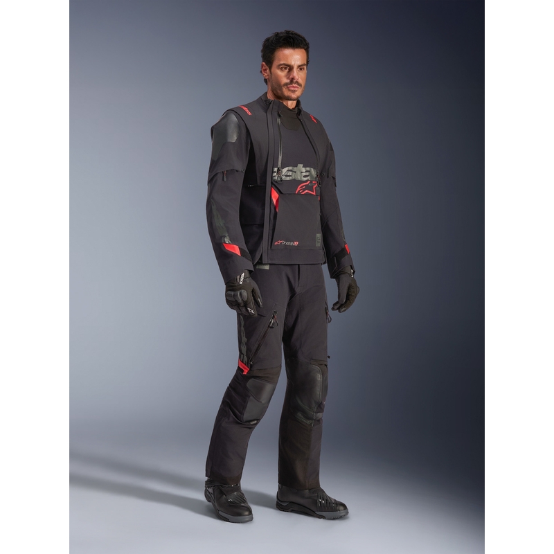 Bunda na motorku Alpinestars Halo PRO Drystar XF čierno-tmavo šedo-červená