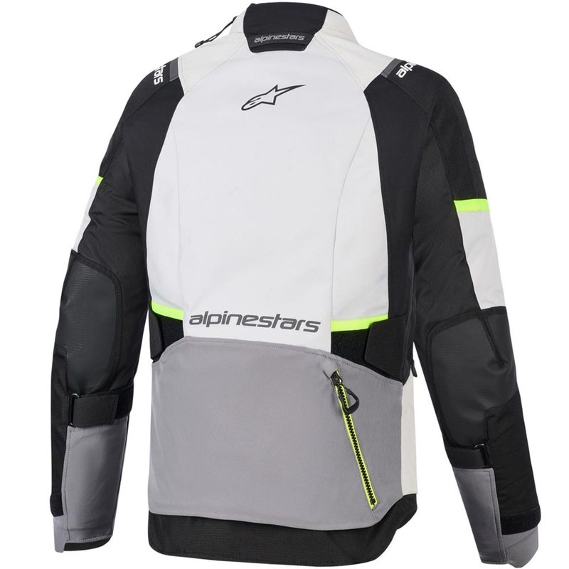 Dámska bunda na motorku Alpinestars Stella Andes V4 Drystar tmavo šedo-svetlo šedo-čierno-fluo žltá
