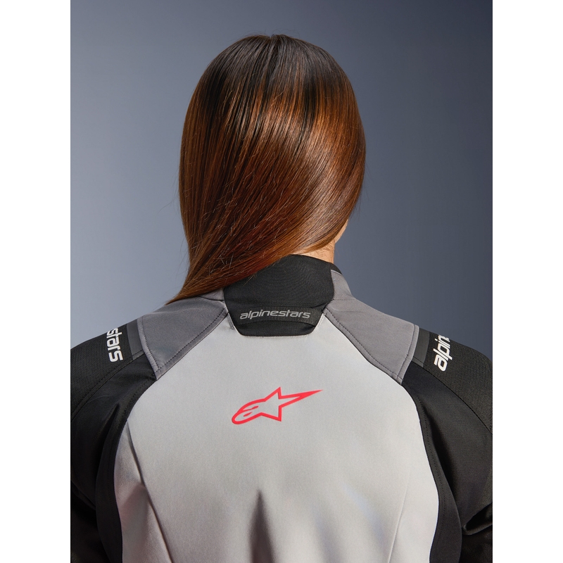 Dámska bunda na motorku Alpinestars Stella Andes V4 Drystar tmavo šedo-svetlo šedo-čierno-červená