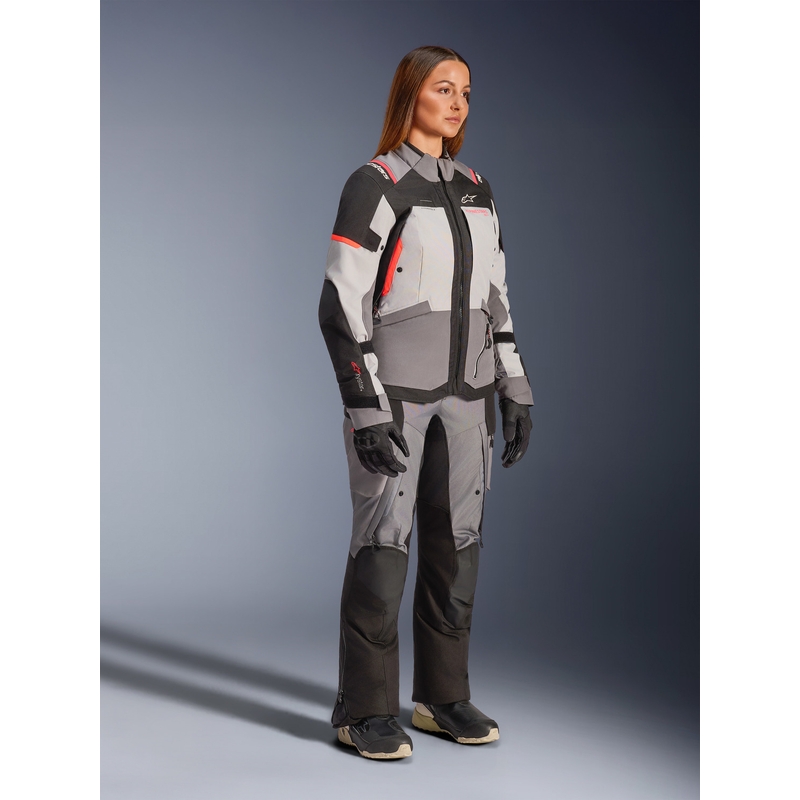 Dámska bunda na motorku Alpinestars Stella Andes V4 Drystar tmavo šedo-svetlo šedo-čierno-červená