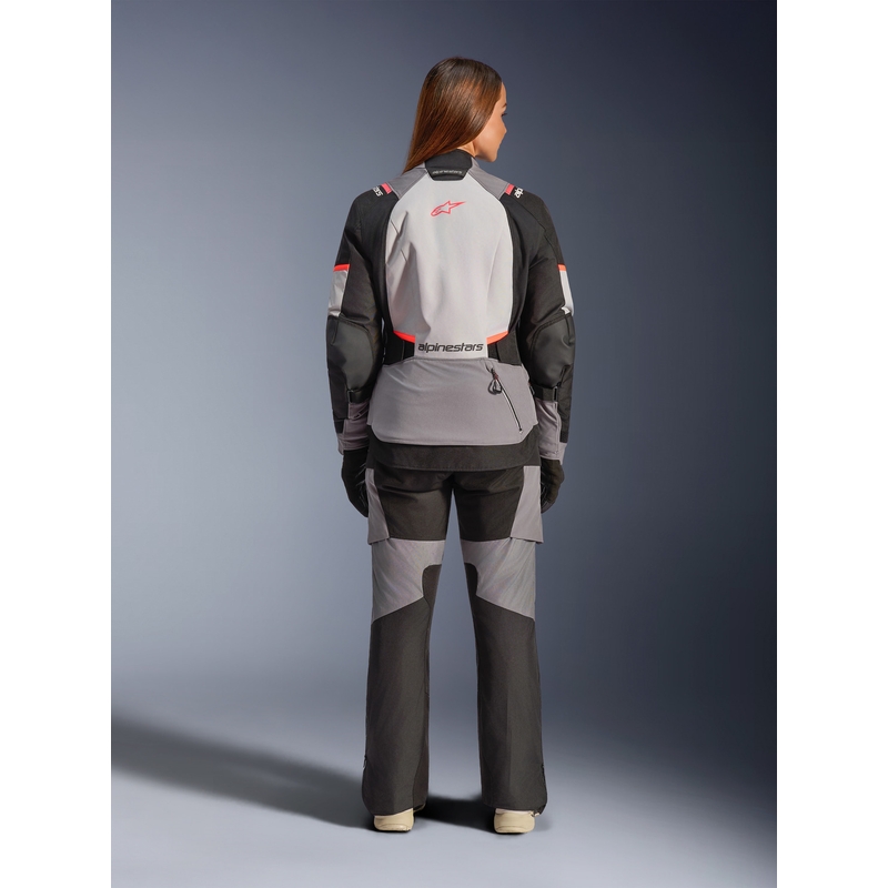 Dámska bunda na motorku Alpinestars Stella Andes V4 Drystar tmavo šedo-svetlo šedo-čierno-červená