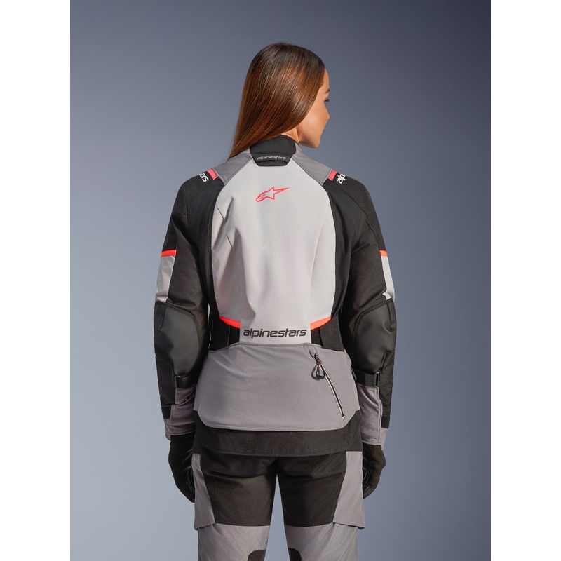 Dámska bunda na motorku Alpinestars Stella Andes V4 Drystar tmavo šedo-svetlo šedo-čierno-červená