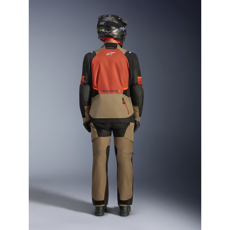 Bunda na motorku Alpinestars Andes V4 Drystar svetlo hnedo-tmavo oranžovo-čierna
