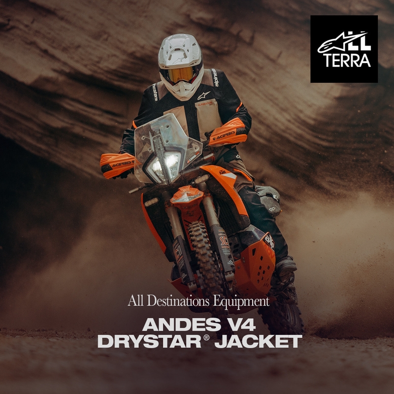 Bunda na motorku Alpinestars Andes V4 Drystar krémovo-svetlo hnedo-čierno-fluo oranžová