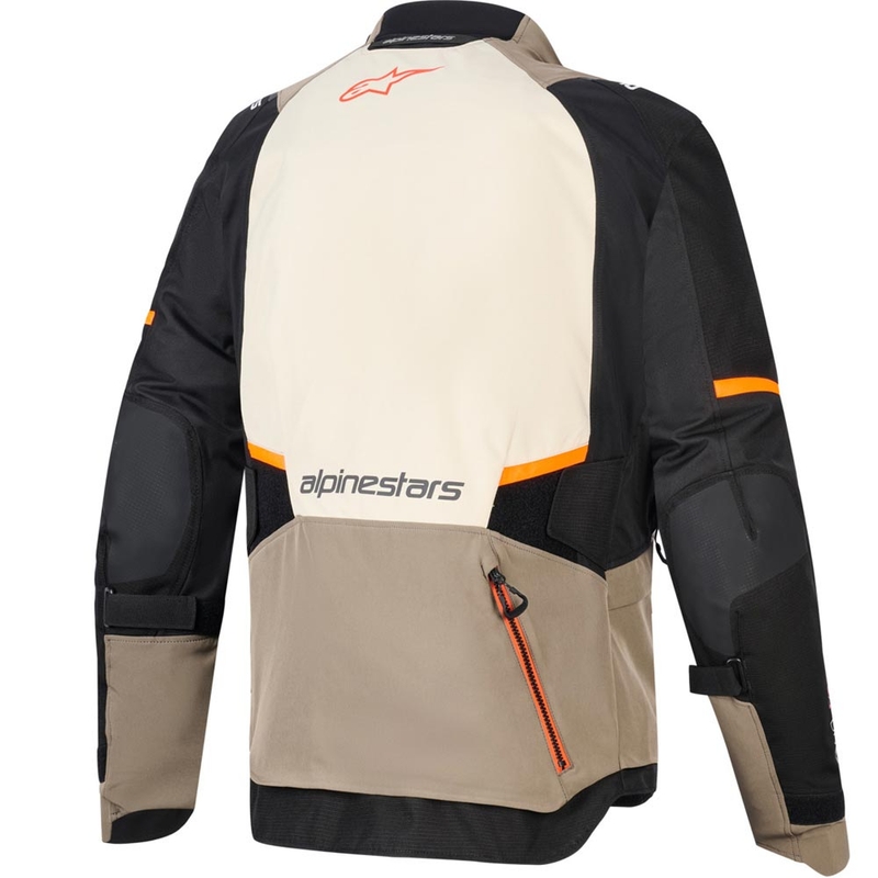 Bunda na motorku Alpinestars Andes V4 Drystar krémovo-svetlo hnedo-čierno-fluo oranžová
