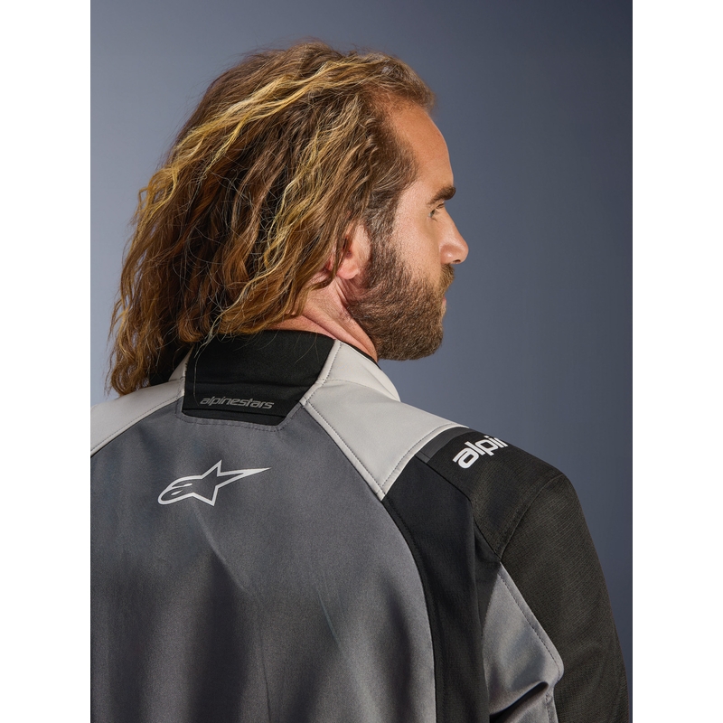 Bunda na motorku Alpinestars Andes V4 Drystar tmavo šedo-svetlo šedo-čierno-fluo žltá