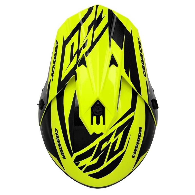 Motokrosová prilba Cassida Cross Cup Two čierno-šedo-fluorescenčno žltá