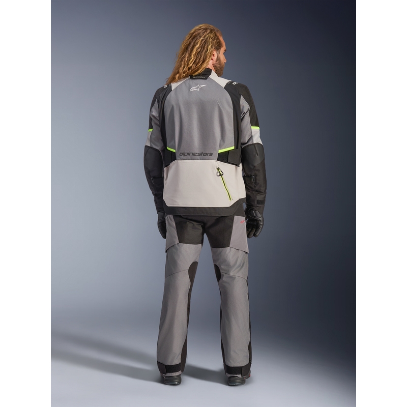 Bunda na motorku Alpinestars Andes V4 Drystar tmavo šedo-svetlo šedo-čierno-fluo žltá