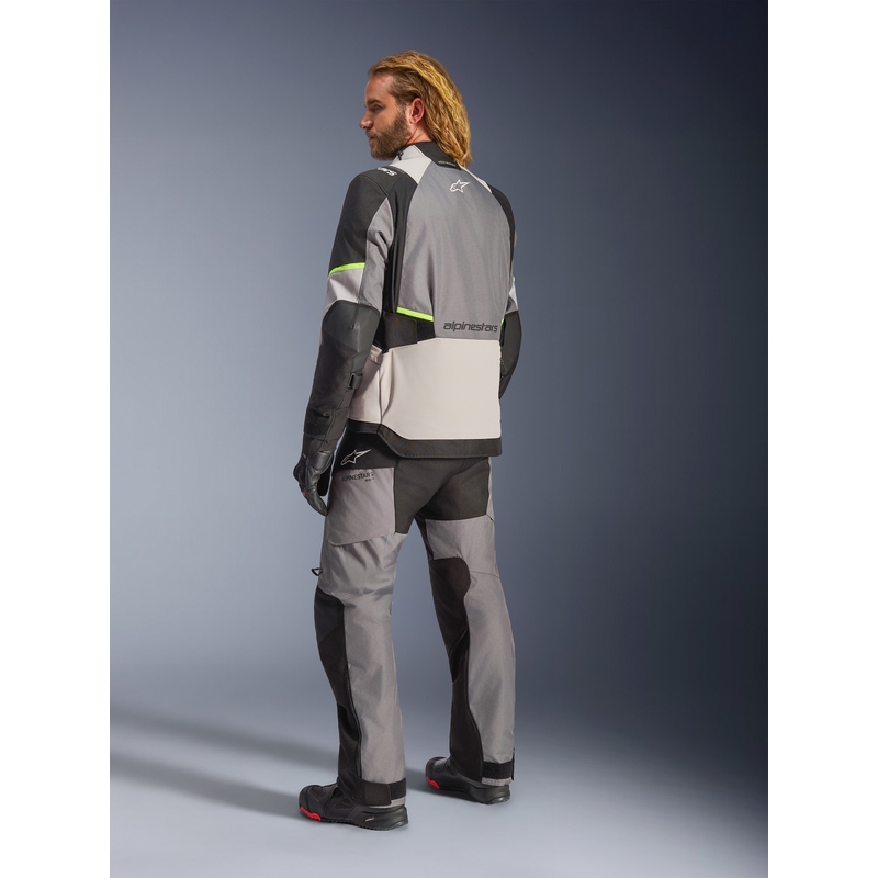 Bunda na motorku Alpinestars Andes V4 Drystar tmavo šedo-svetlo šedo-čierno-fluo žltá