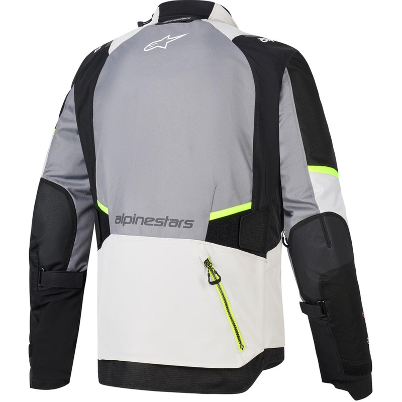 Bunda na motorku Alpinestars Andes V4 Drystar tmavo šedo-svetlo šedo-čierno-fluo žltá