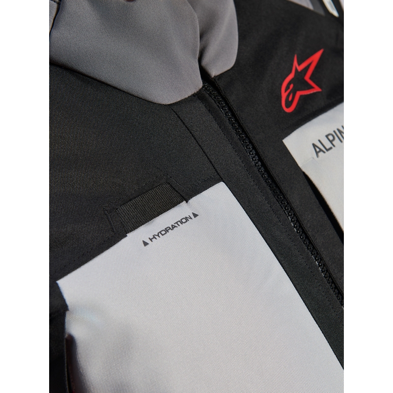 Bunda na motorku Alpinestars Andes V4 Drystar tmavo šedo-svetlo šedo-čierno-červená