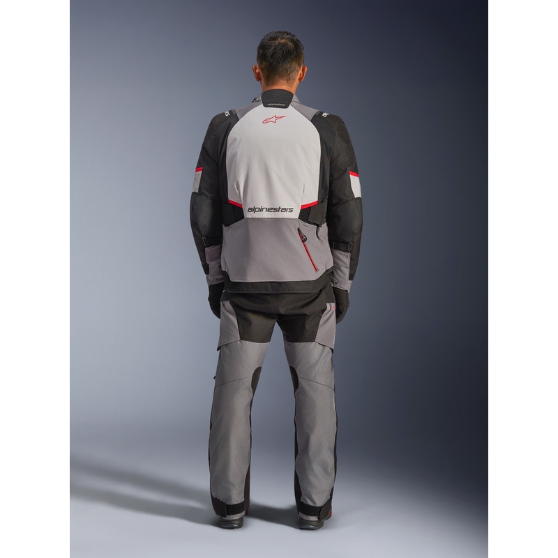 Bunda na motorku Alpinestars Andes V4 Drystar tmavo šedo-svetlo šedo-čierno-červená
