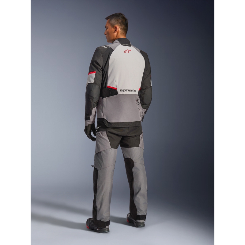 Bunda na motorku Alpinestars Andes V4 Drystar tmavo šedo-svetlo šedo-čierno-červená