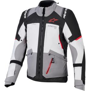 Bunda na motorku Alpinestars Andes V4 Drystar tmavo šedo-svetlo šedo-čierno-červená
