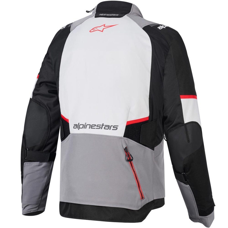 Bunda na motorku Alpinestars Andes V4 Drystar tmavo šedo-svetlo šedo-čierno-červená