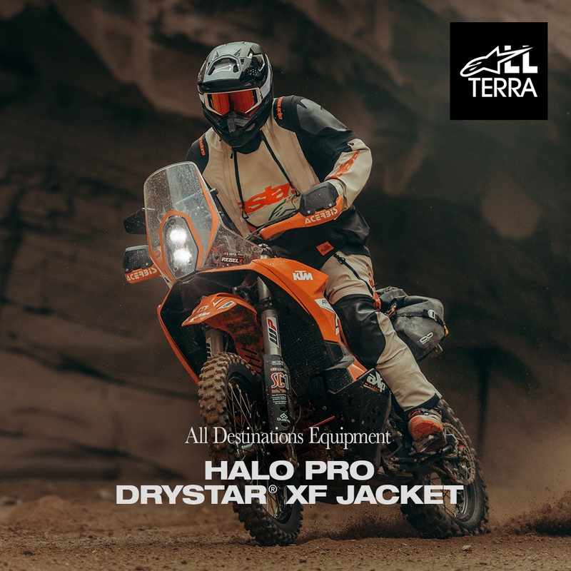 Bunda na motorku Alpinestars Halo PRO Drystar XF krémovo-čierno-červená