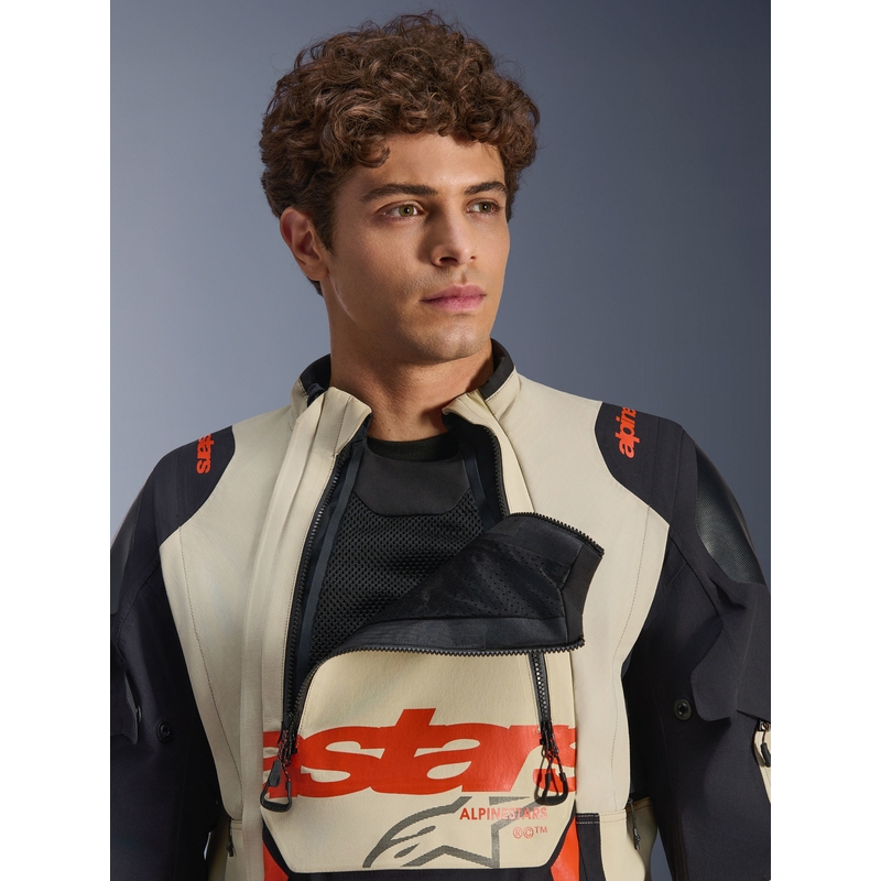 Bunda na motorku Alpinestars Halo PRO Drystar XF krémovo-čierno-červená