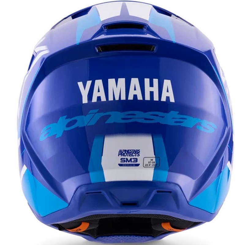 Detská motokrosová prilba na motorku Alpinestars S-M3 YAMAHA kolekcia modro-biela