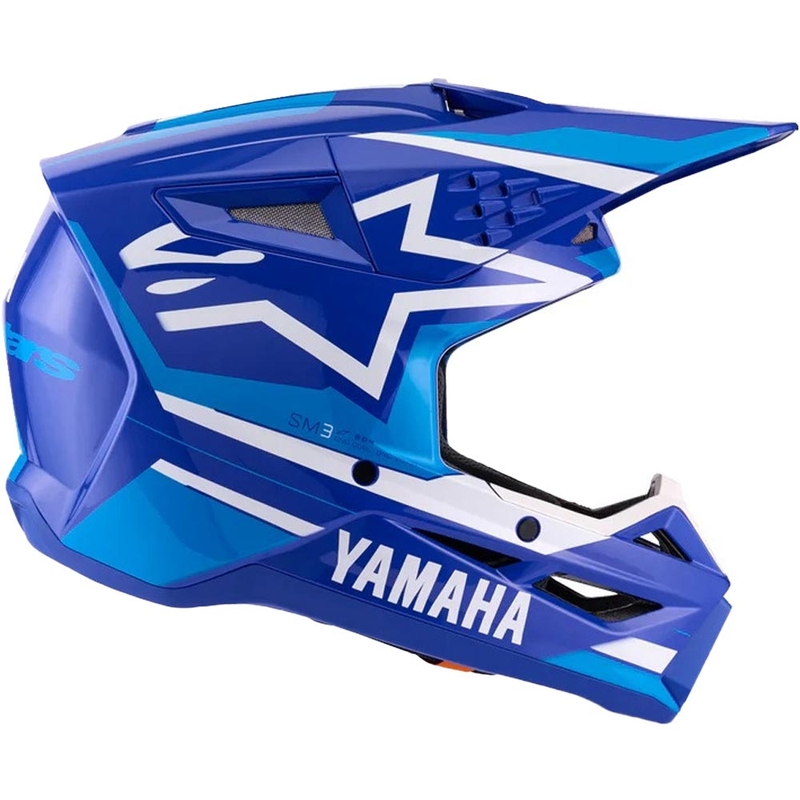 Detská motokrosová prilba na motorku Alpinestars S-M3 YAMAHA kolekcia modro-biela