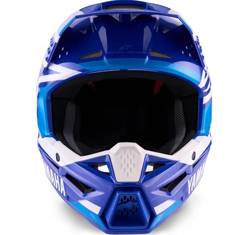 Detská motokrosová prilba na motorku Alpinestars S-M3 YAMAHA kolekcia modro-biela
