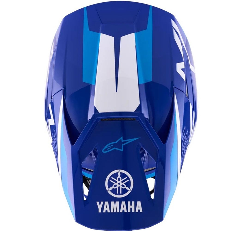 Detská motokrosová prilba na motorku Alpinestars S-M3 YAMAHA kolekcia modro-biela