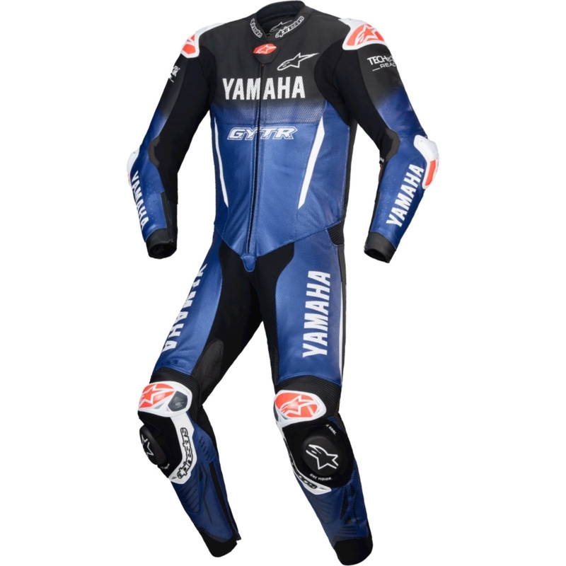 Jednodielna kožená kombinéza na motorku Alpinestars GP-R7 YAMAHA GYTR kolekcia TECH-AIR kompatibilná modro-čierno-bielo-červená