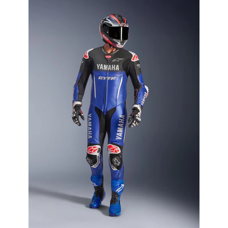 Jednodielna kožená kombinéza na motorku Alpinestars GP-R7 YAMAHA GYTR kolekcia TECH-AIR kompatibilná modro-čierno-bielo-červená