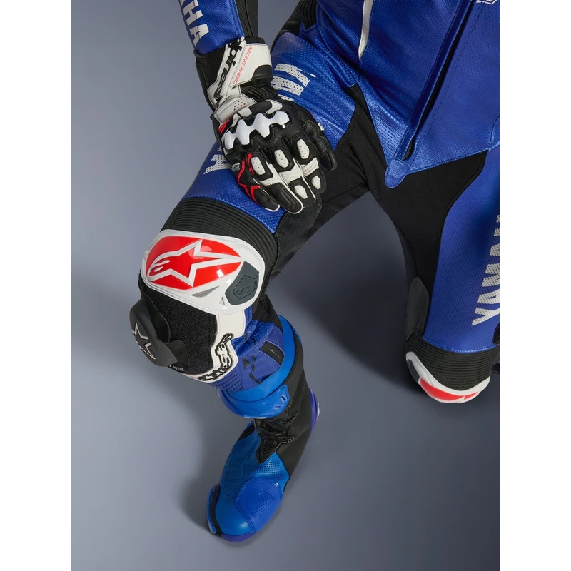 Jednodielna kožená kombinéza na motorku Alpinestars GP-R7 YAMAHA GYTR kolekcia TECH-AIR kompatibilná modro-čierno-bielo-červená
