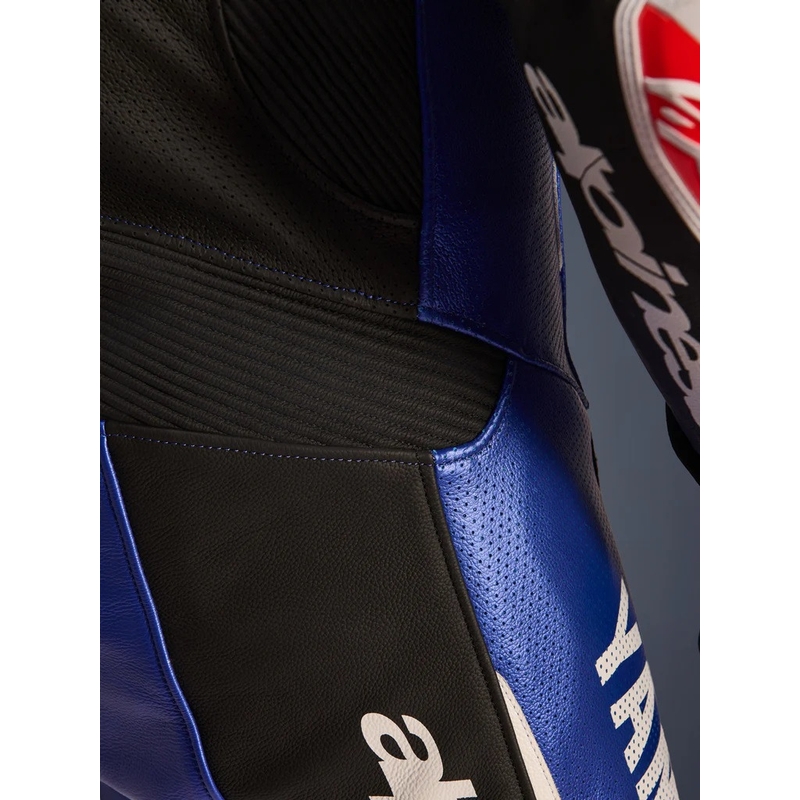 Jednodielna kožená kombinéza na motorku Alpinestars GP-R7 YAMAHA GYTR kolekcia TECH-AIR kompatibilná modro-čierno-bielo-červená