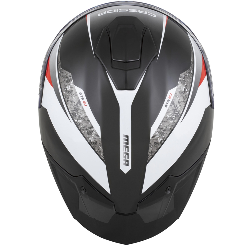 Integrálna helma na motorku Cassida Integral GTS 2.1 Mega čierno-bielo-červená
