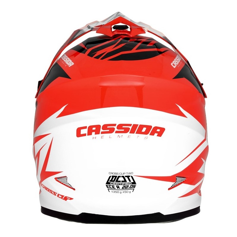 Motokrosová prilba Cassida Cross Cup Two čierno-bielo-šedo-fluorescenčno oranžová